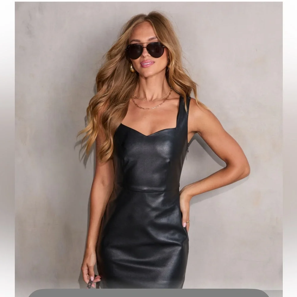 VICI- Paris Pulse Faux Leather Mini Dress - Picture 3 of 9